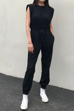 Load image into Gallery viewer, JUMPSUIT JOGGER WITH PADDED SHOULDER
