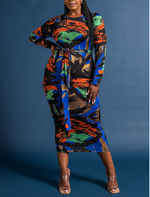 Load image into Gallery viewer, PICASSO MIDI DRESS - CURVY CUTIE
