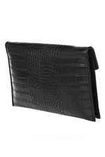 Load image into Gallery viewer, BLACK CROCODILE CLUTCH
